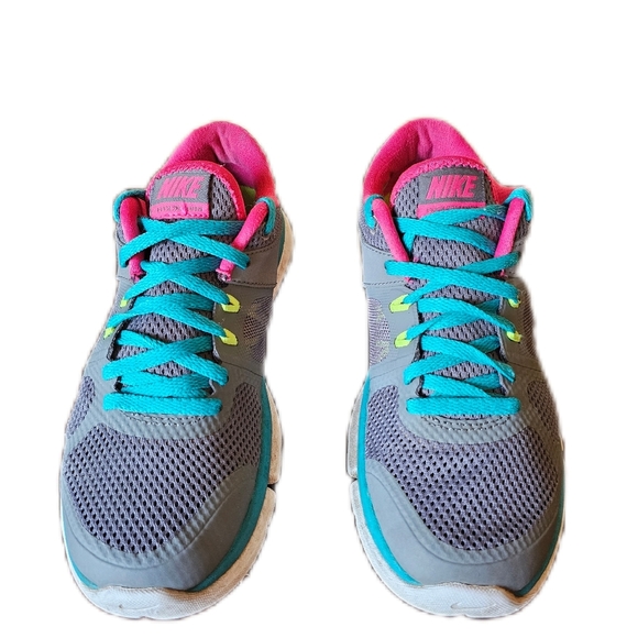 Nike Flex RN 2014 Gray Pink Blue Running Shoes Women’s Size 6 - Picture 2 of 7